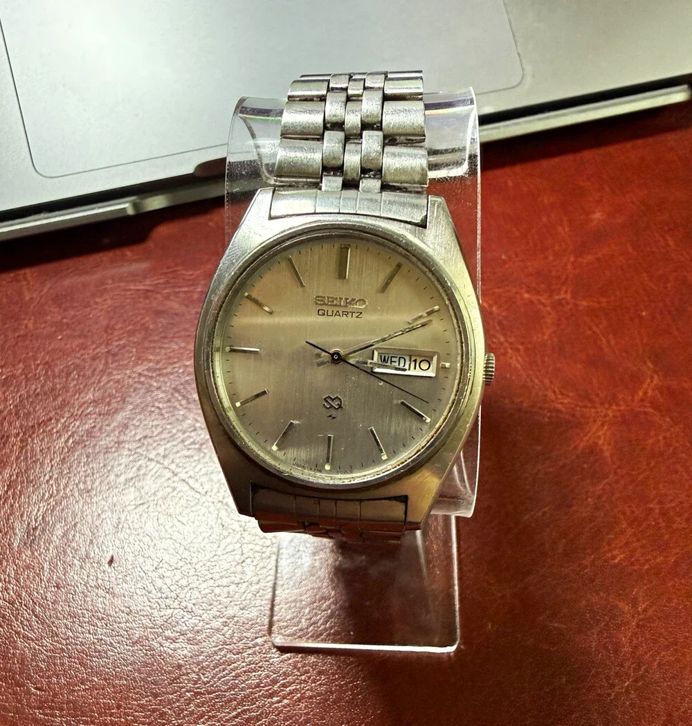 Vintage Seiko Quartz Day Date Men’s Watch Japan A336-8019 Parts Repair